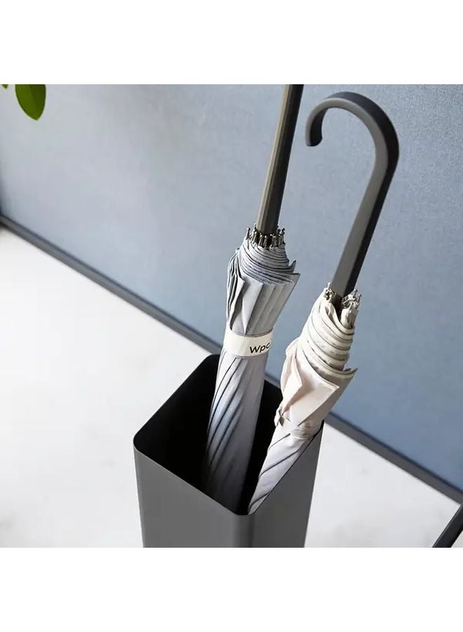 White Slim Iron Corner Umbrella Stand Quick Dry Diatomite Base Compact Floor Design - Image 2
